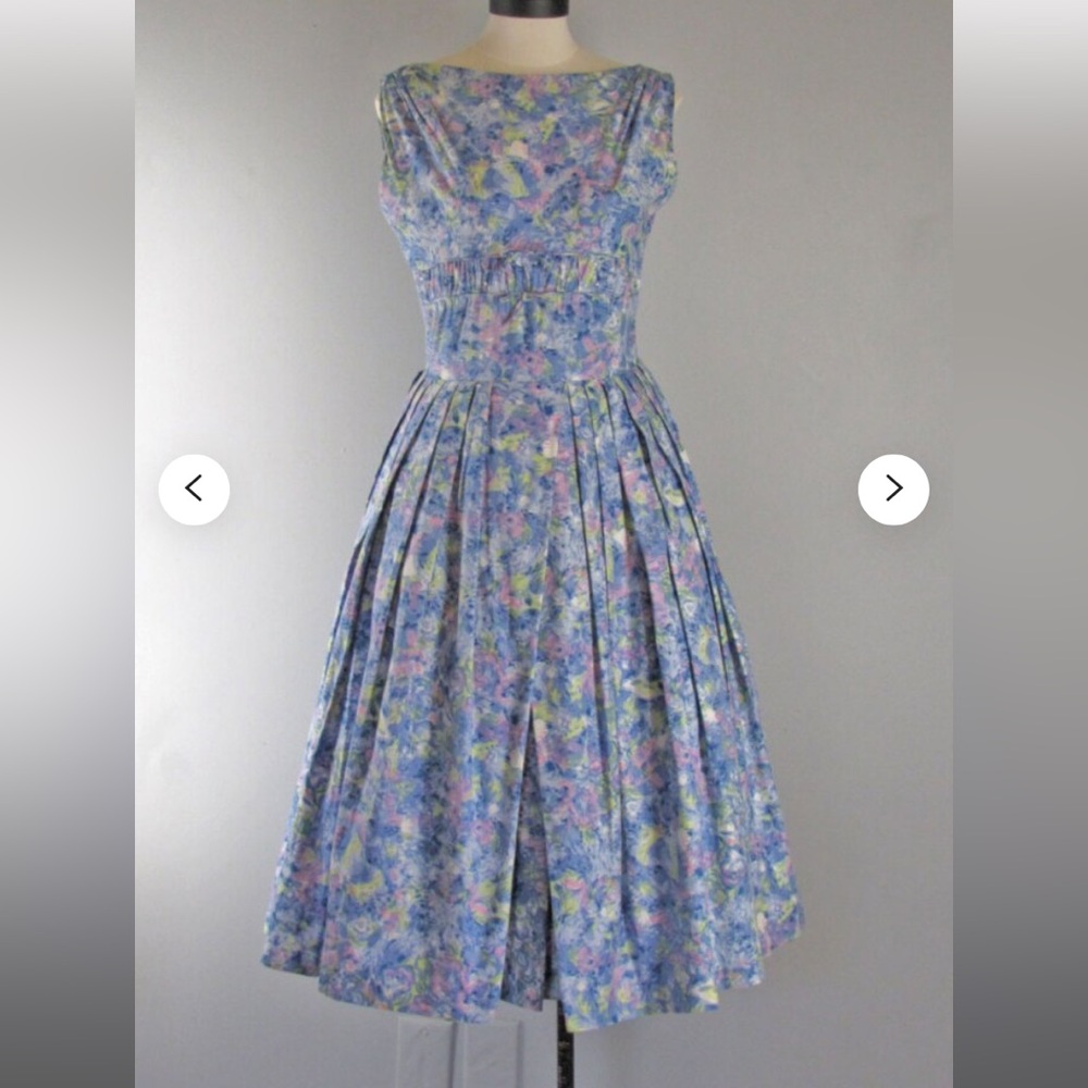 Vtg 1957 Givenchy x Kay Windsor Floral Dress